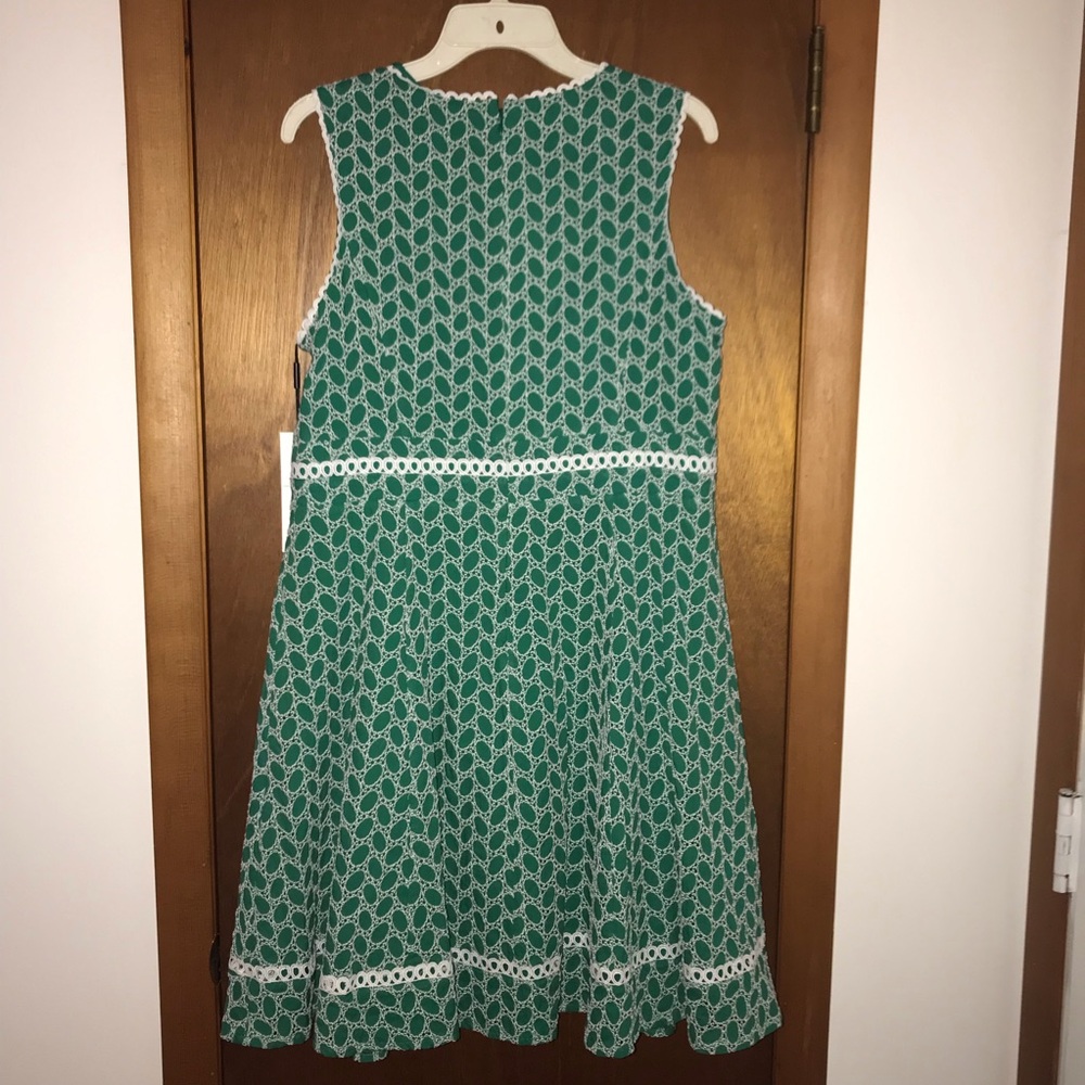 Women’s 14 CALVIN KLEIN Aria Cotton Eyelet St Patrick’s Swing Dance Dress NWT - Picture 11 of 16